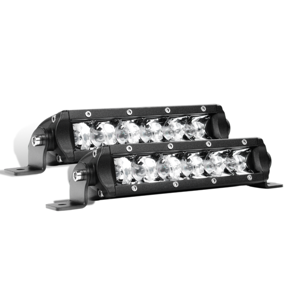 30W Super Slim Single Row Spot LED Light Bar, 7 Inch, 2 Piece Kit