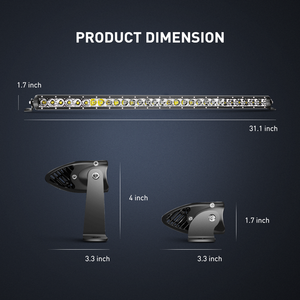 150W Flood Spot Combo Single Row Off Road LED Light Bar, 31 Inch