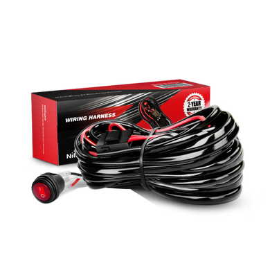 14AWG Heavy Duty LED Light Bar Wiring Harness Kit 12V- One Lead