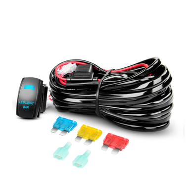 14AWG Heavy Duty Wiring Harness Kit 12V with 5Pin Laser On off LED Light Bar Rocker Switch-1 Lead