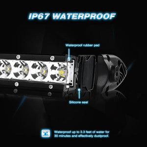 50W Super Slim Flood LED Light Bar, 11 inch, 2 Piece Kit