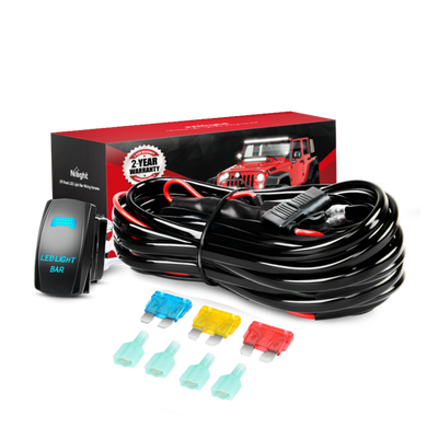 16AWG Wiring Harness Kit 12V with 5Pin Laser On off LED Light Bar Rocker Switch -2 Lead