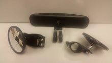 EMP 13" Wide Panoramic Rear view Mirror and (2) Round Side Mirrors for 1-3/4" Round Cages