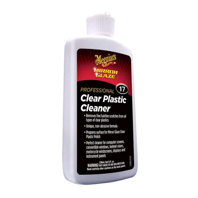 MEGUIAR'S #17 MIRROR GLAZE CLEAR PLASTIC CLEANER - 8OZ