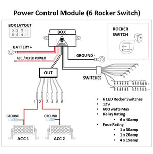 Infinite Offroad Power Control Module - 6 Rocker Switch